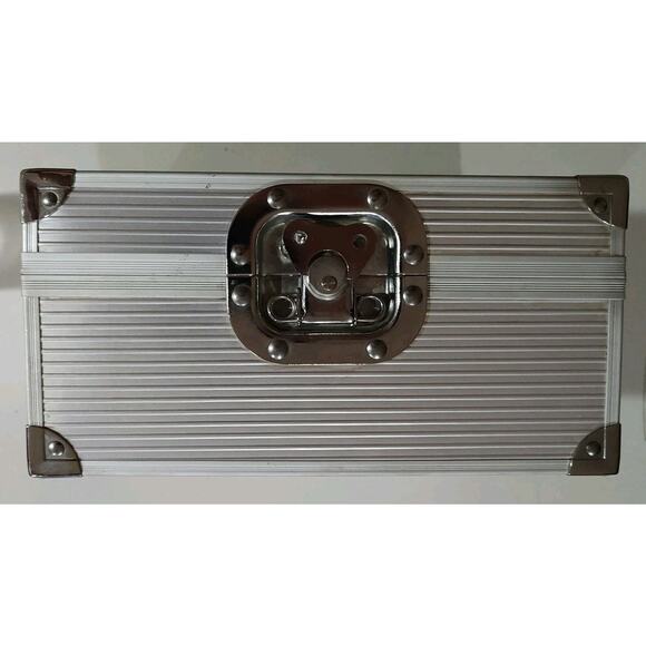 Patron Tequila Anejo Chrome Silver Case. Removable Divider, Toggle Lock - Picture 4 of 6